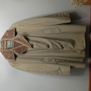 Vintage Maine Guide Ottawa Faux Fur Lined Car Coat Made In The USA SZ 42
